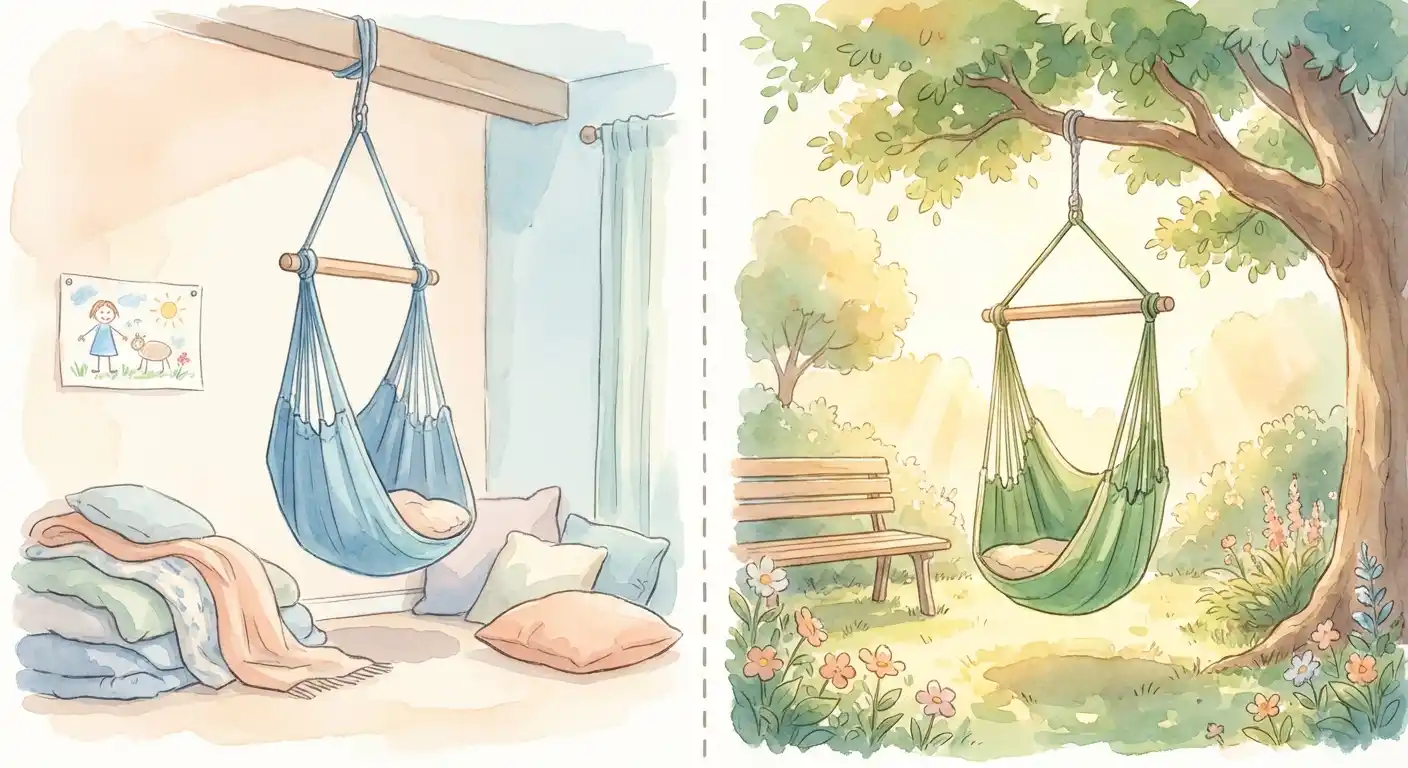 Indoor and outdoor sensory swing comparison for different settings